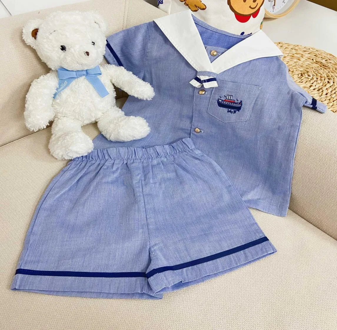 Haute qualité bébé fille ensembles été coton col rond manches courtes top shorts vêtements det bébé filles portent des survêtements décontractés4936366