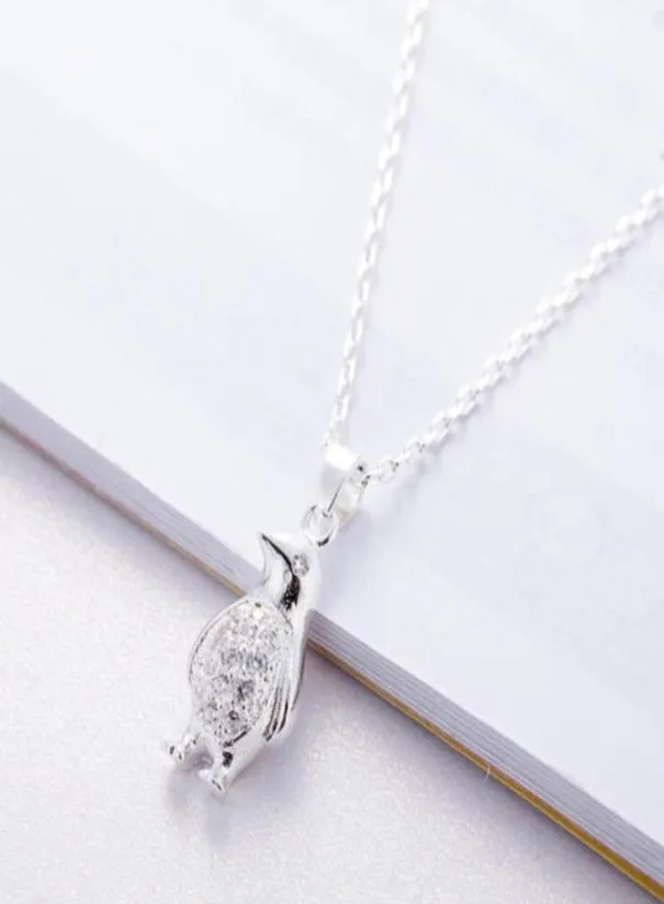 Temperament Rhinestone Personality Cute Penguin Shiny Literary Versa 925 Sterling Silver Clavicle Chain Female Necklace Chokers7984576