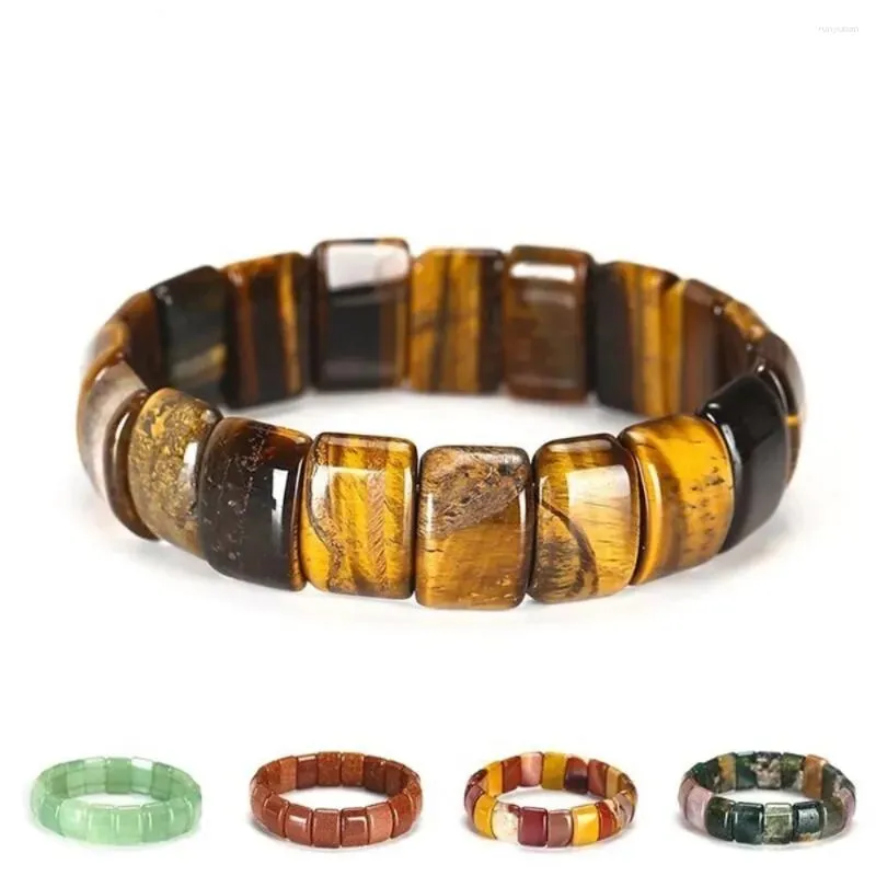 Bangle Natural Stone Colorful Tiger Eyes Beads Bangles Men Woman Bracelets Jewelry Gift Energy For Summer
