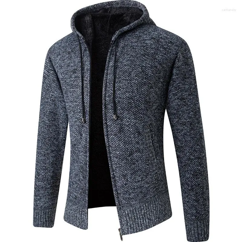 Vestes pour hommes 2023 Cardigan hommes col à capuche polaire chaud pulls manteau hommes sweats à capuche veste épaisse pleine solide manteaux masculins