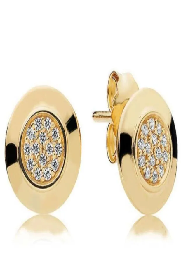 Design classique luxe or jaune Signature boucles d'oreilles boîte originale pour le style 925 en argent sterling femmes boucle d'oreille Set4696928