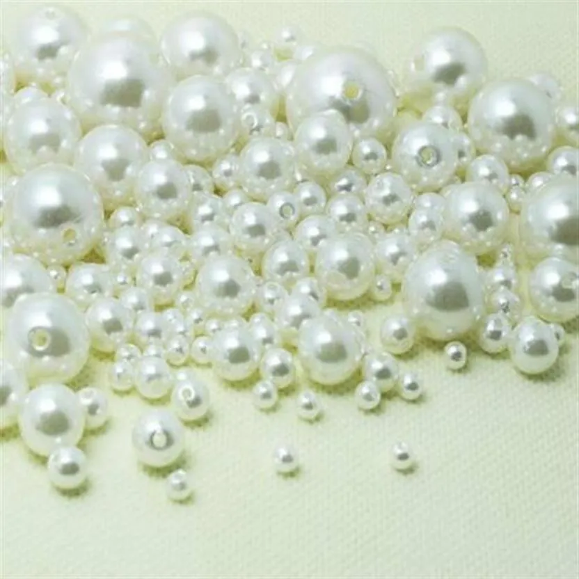1000pcs Lot Ivory Abs Faux Pearl Peads Spacer Lose Peads 4 mm 8 mm 10 mm 12 mm Jewerly Accessorie do majsterkowania 263X