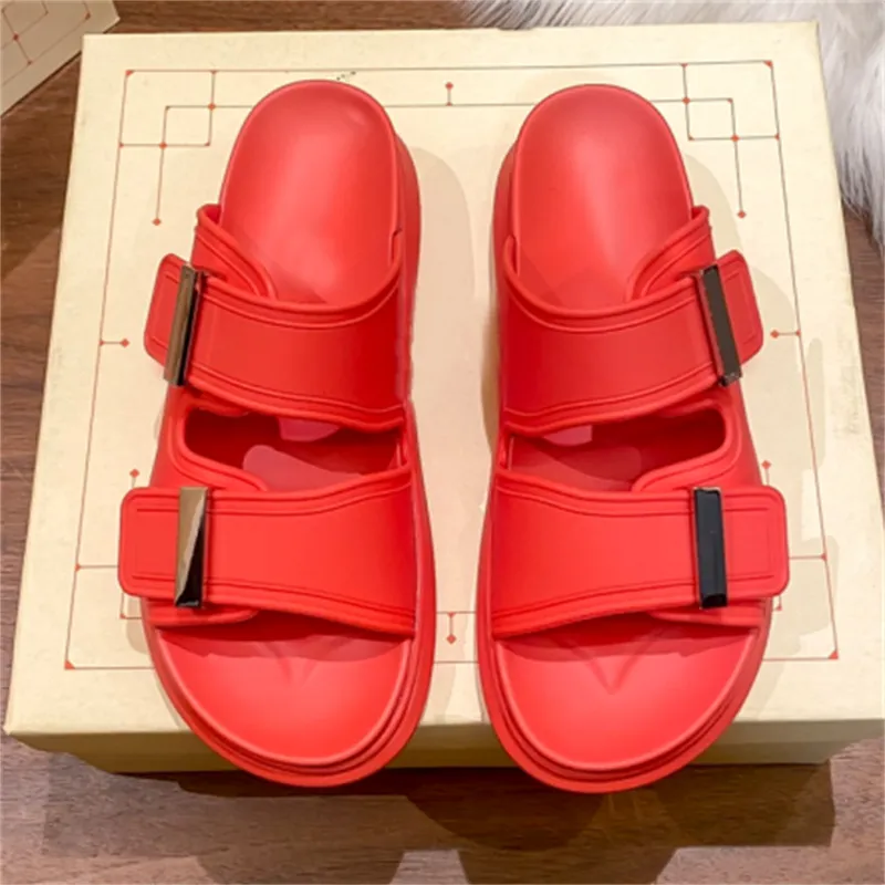 Mode damessandalen designer sandaal Hybrid Rubber Slide Coral Wit Zwart Geel Rood damesslippers zomer slides luxe pantoffelschoenen EUR 35-40