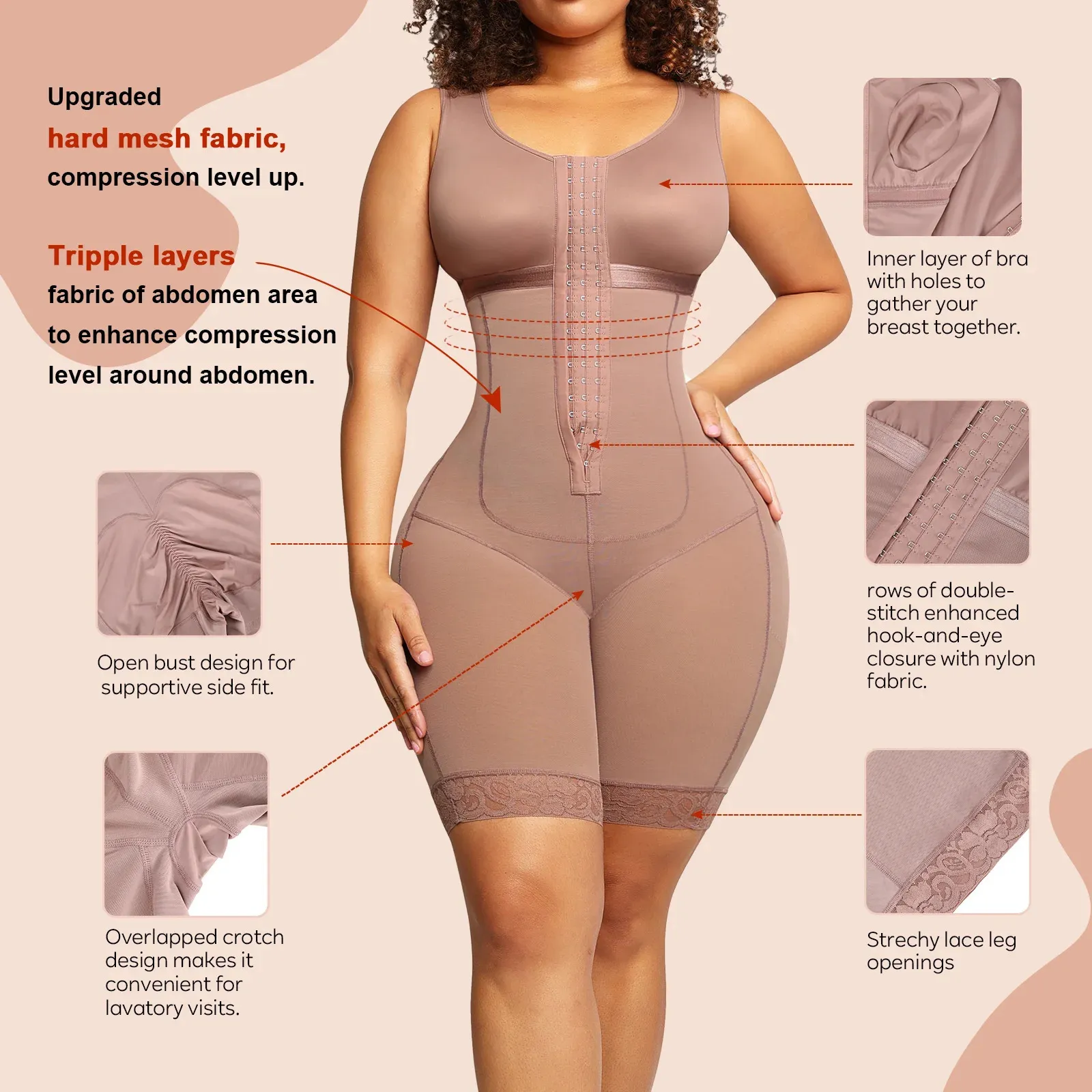 Fajas Colombianas Etapa 2 Para Mujeres Faja Postparto BBL Body  Postoperatorio Fajas Corsé Adelgazante Body Shaper 231225 De 24,72 €