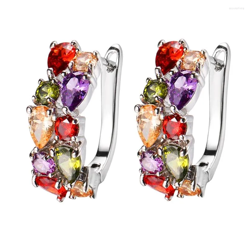 Висячие серьги, уникальные многоцветные женские элитные подарки, комплект из стерлингового серебра 925 пробы, натуральный камень, серьги для свадебной вечеринки, серьги EHBK-021