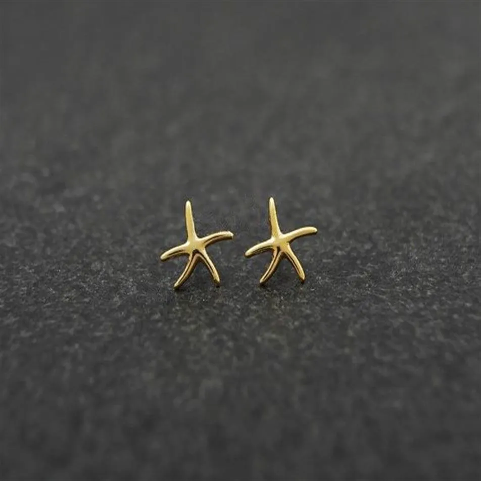The latest elements starfish stud earrings zinc alloy silver plated stud earring for women whole2349