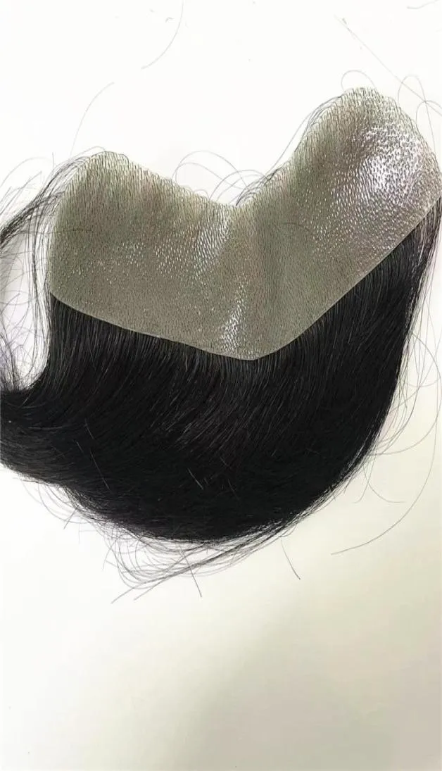 100 قطعة شعر بشرية v حلقة الخطية الأمامية الجبهة الجبهة Toupee Super Thin Skin Pu Hairlines for Mens toupees patch pitch 4225594