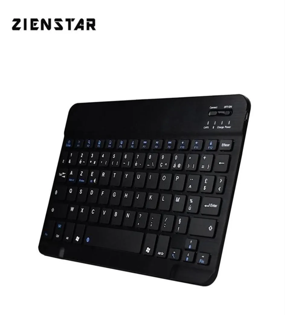 Zienstar 10 polegadas Azerty Mini teclado sem fio de alumínio francês Bluetooth para Apple IOS Android Tablet Windows PC Bateria de lítio 213098409