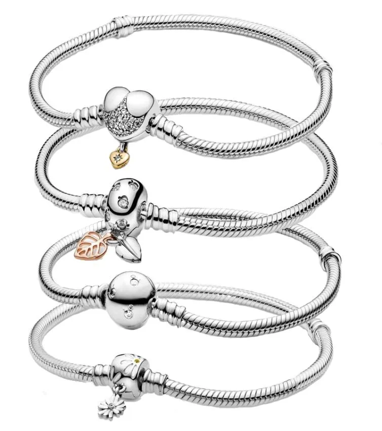 Damen-Charm-Armbänder aus 100 % 925er-Sterlingsilber, passend für Perlen, Charms, Schlangenketten-Armband, Damen-Geschenk mit Originalverpackung, für Damen, Verlobung, Geburtstag, 1729523