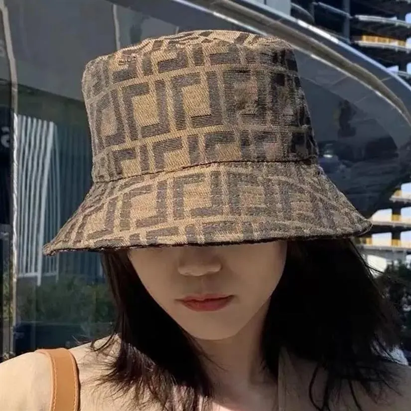 Designers de moda carta balde chapéu para mulheres masculinas dobráveis caps marrom pescador praia sol viseira aba larga chapéus foldi252w