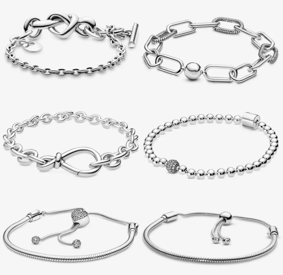 Nouveau 100% Authentique 925 Bracelet En Argent Pour Les Femmes De Qualité Supérieure Design De Luxe Bijoux Perles Bracelets De Charme Fit Charms Avec Boîte Amant Cadeau2743771