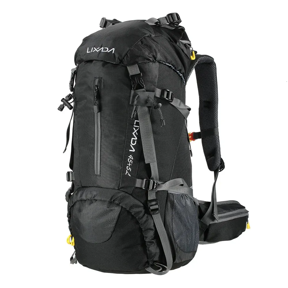 Lixada 50L Grandi Borse da viaggio impermeabili Zaino in nylon Zaino sportivo da esterno con copertura antipioggia Zaino da campeggio per arrampicata e trekking 231225