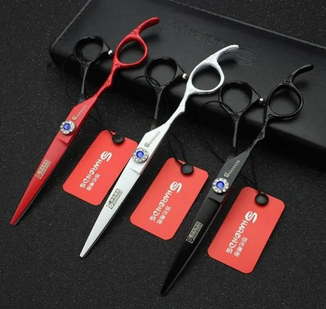 Nożyczki do włosów profesjonalny zestaw leworęczny 60 -calowy stroje fryzjera przerzedzenie 440c fryzjerskie nożyce wysokiej jakości 6854890