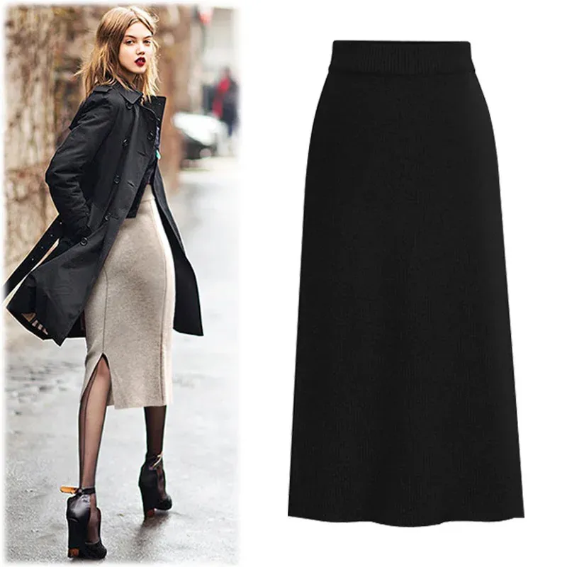 Skirts 2023 Autun Winter Woen Sexy Idi Pencil Solid Khaki High Waist Office  Ladies Asyetrical Slit Skirt For From Lovemakeups, $15.81 | DHgate.Com