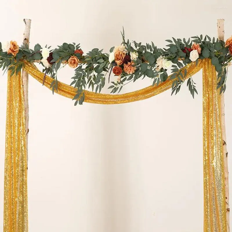 Party Decoration Extra Long Wrinkle-Free Wedding Arch Draping Tyg Återanvändbar mottagning Bakgrund Drapes Swag-dekorationer 30 x 550 cm