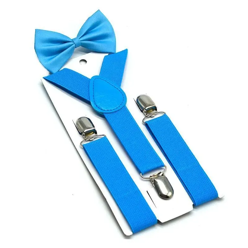 Kids Suspenders Bow +Tie Set Boys Girls Braces Elastic Y-Suspenders with Bow Tie Fashion Belt or Children Baby Kids by DHL