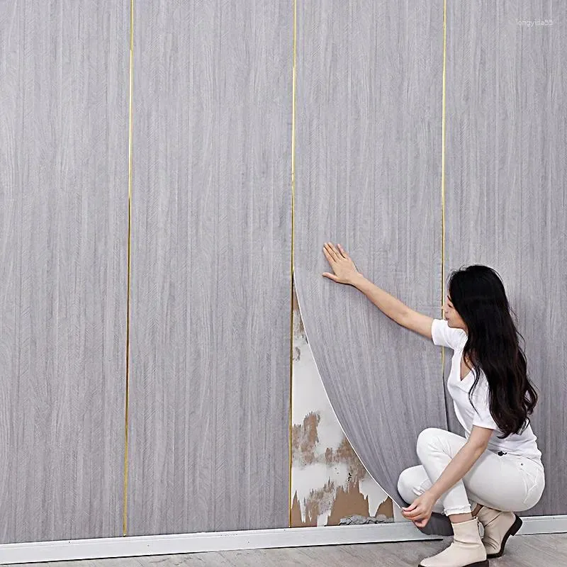 Fondos de pantalla DIY Engrosamiento Papel tapiz de grano de madera Pegatinas de pared autoadhesivas Sala de estar Dormitorio Tienda Renovación Tablero impermeable