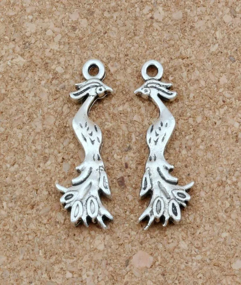 100pcs Antique Silver Phoenix Charms Pendants For Jewelry Making Earrings Necklace And Bracelet 115x32mm A2527854012