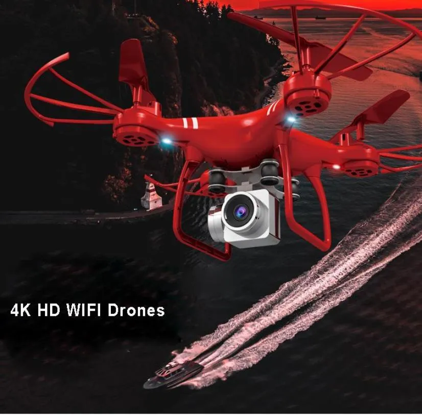 Новости 360 Wi-Fi Drone 4K 1080P 720P HD Камеры Дроны Самолеты Четырехосный воздушный пульт дистанционного управления Вертолет Ourdoor Сверхдолгий срок службы 7115325