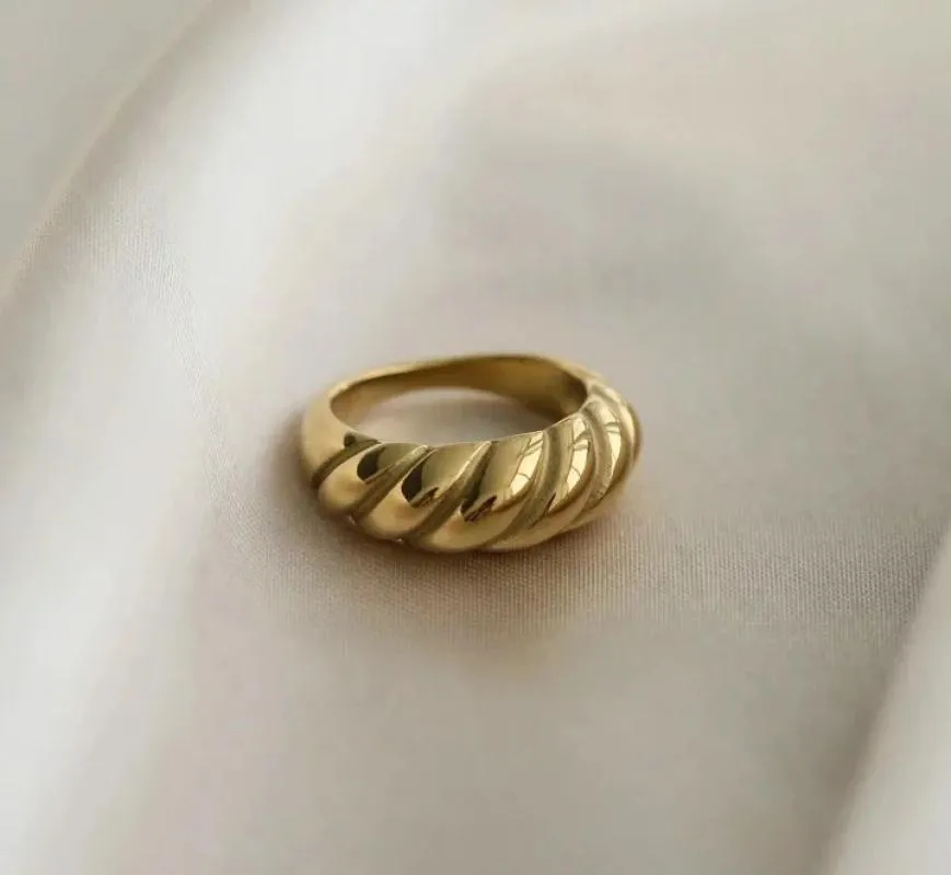 Croissant Ringen voor Vrouwen Gevlochten ed Signet Chunky Dome Ring Stapelen Band Sieraden Verklaring Ring Party Accessoires5821759