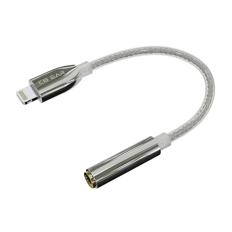 Fones de ouvido kbear t1 cabo de decodificação typec 3.5mm relâmpago 3.5mm adaptador de áudio de fone de ouvido no monitor fone de ouvido dac amp para android apple