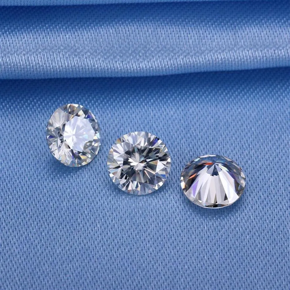 Löst Moissanite 1 0CT karat 6 5mm D Färg Rund briljant Utmärkt smycken Diamond241p