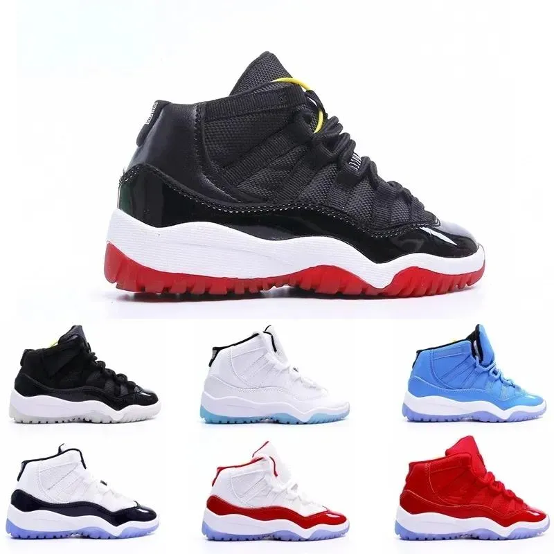 Outdoor Jumpman 11s Kids Basketball Shoes Low Cool Grey Black Boys