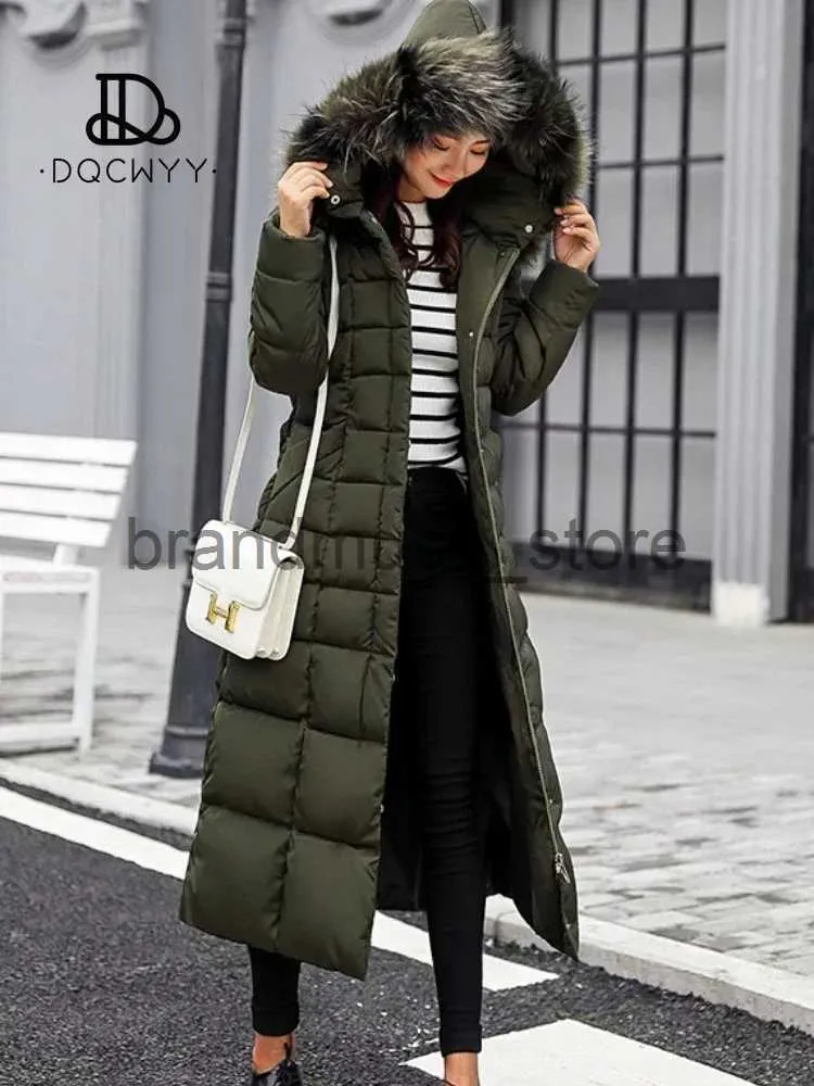 Women's Down Parkas Winter Coat for Women Long Parkas Winter Wear Korean Fashion Edition Belted Slim Fit Cotton Jacket Padding Warm Woman Clothing J231226