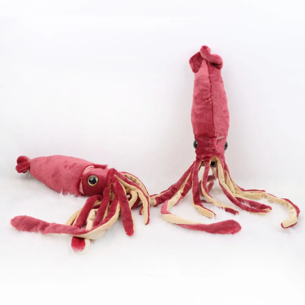 Burgundy Artificial Squid Doll Plush Toys Wine Red Deep Sea Squid Plush Toy Simulation Octopus Creative Animal Doll
