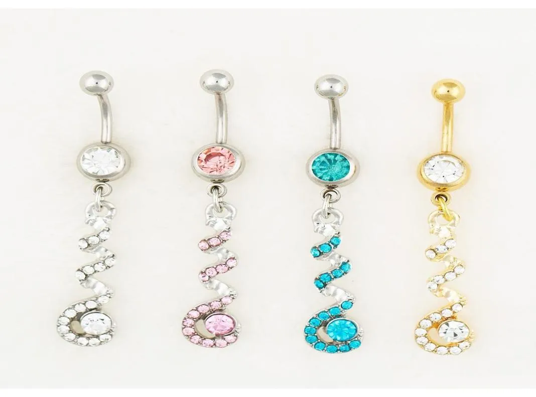 3 Colors Body Jewelry Nice Style Navel Belly Ring 10 Pcs Mix Colors Stone Drop Factory Td9Mk3610803