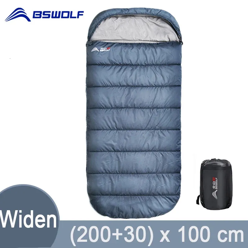 BSWolf Large Camping Sleeping bag lightweight 3 season loose widen bag long size for Adult rest Hiking fishing 231225