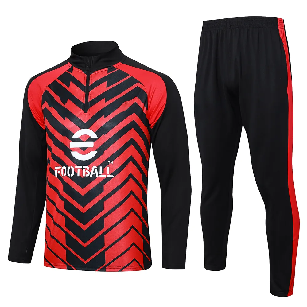 Novo conjunto de treinamento AC Kits de camisa de treinamento Novas camisas populares Paris Adulto Crianças Camisas de futebol Kits de manga comprida Jaqueta de pista Adulto Crianças Esportes Kidts Camisas Milan