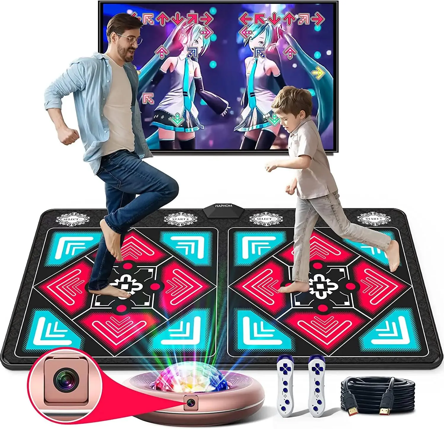 Bags Dance Mat Game for TV / PC Motion Sensing Game Family Sport with Wireless handle Controller for Adult Kids NonSlip Yoga Pad