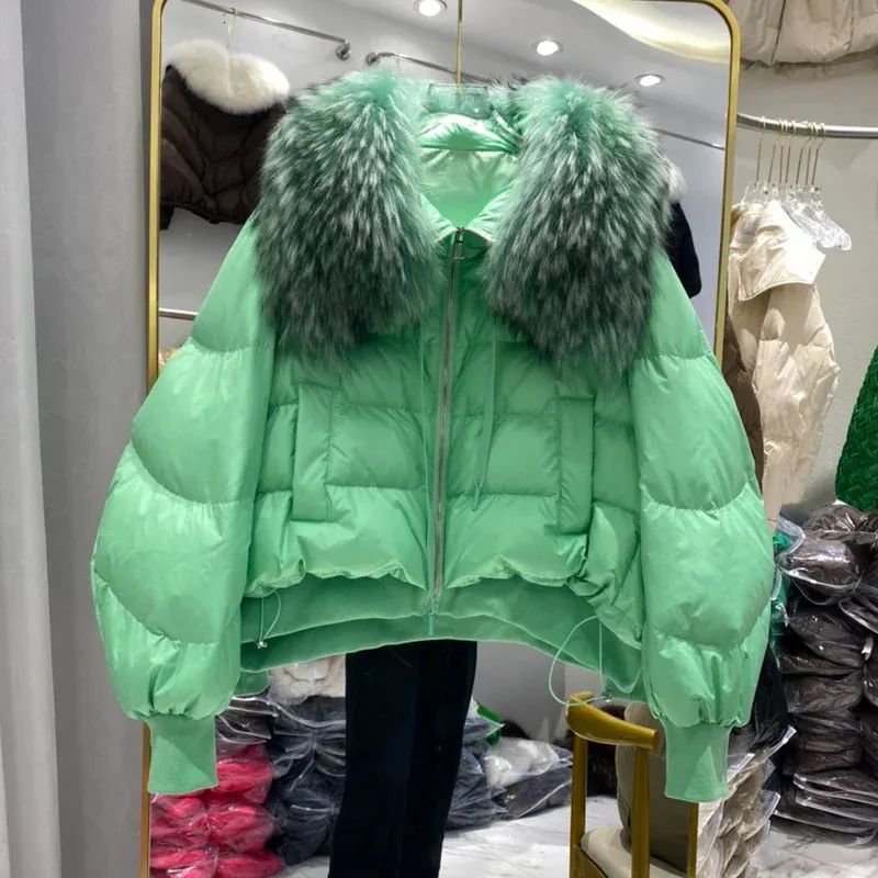 Piumini e cappotti invernali più spessi da donna Cappotto con cappuccio in pelliccia naturale causale 231226