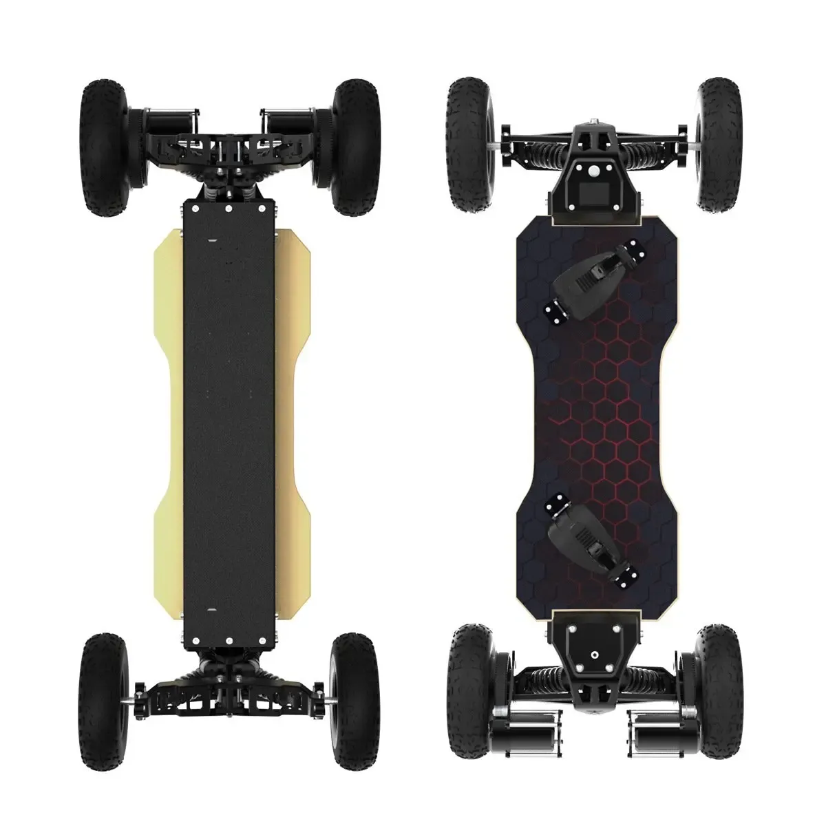 4 Wheels Electric Skateboard Longboard All Terrain 3600W Off Road Powerful Electric Scooter Max Peed 70km/h With Colorful Lights