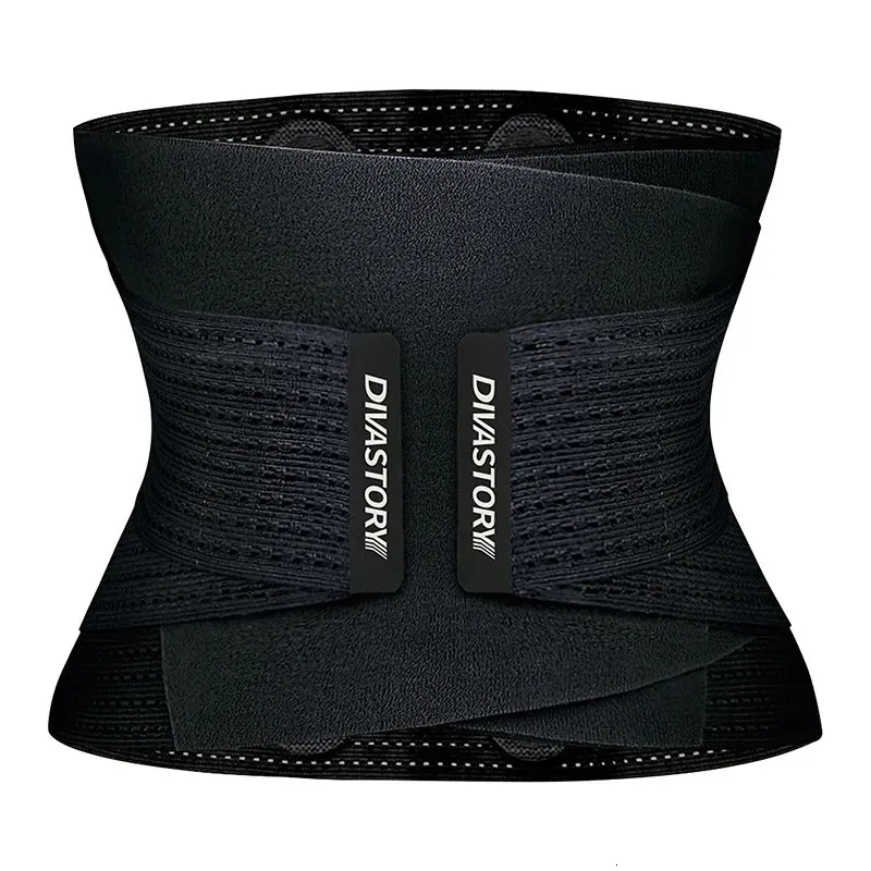 Burvogue Neoprene Sweat Waist Trainer Fitness Belt Thermo Body Shaper Trimmer Corset Waist Cincher Wrap Workout Slim Shapewear 231225