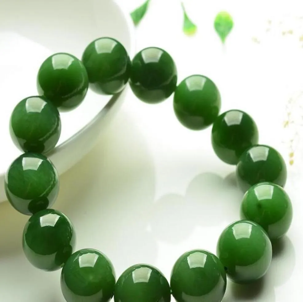 Natuurlijke goederen Taiwan Sapphire armbanden Spinazie groene jade mode kralen armband4606272