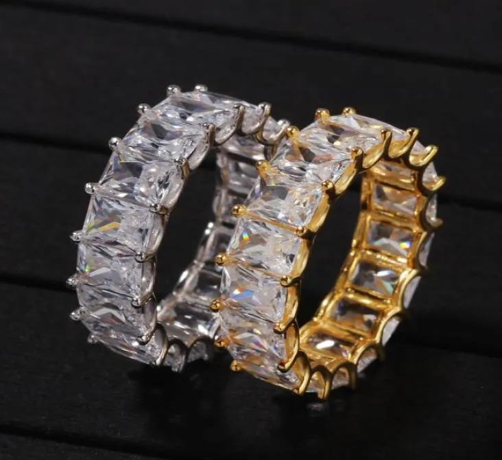 Iced Out Diamond Ring Luxury Designer Jewelry Mens Rings Hip Hop Bling Gold Silver Wedding Engagement Love Promise Charms 6462302