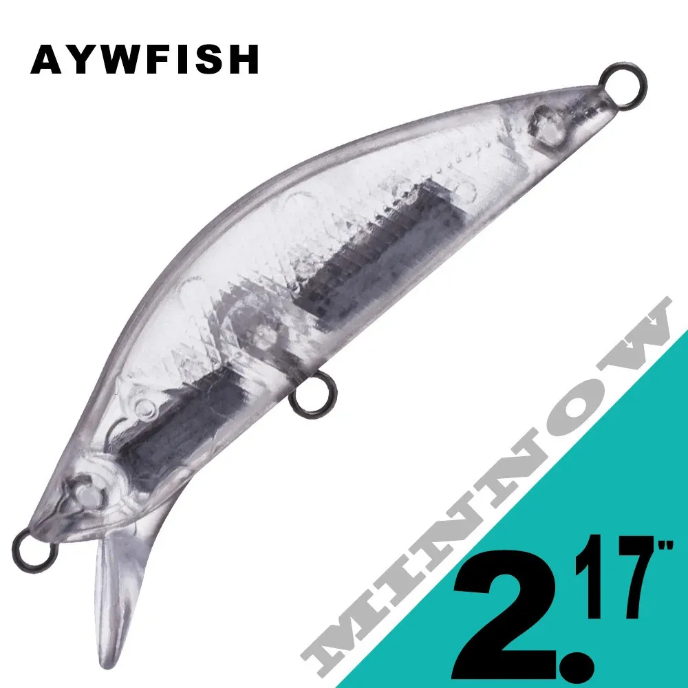 Aywfish 20st / Lot 2.17in 4.8g omålade basfiske lockar diy fisk tackla konstgjorda betar mini hård kropp minnow blanker 231225