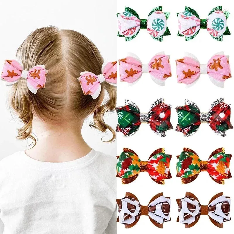 Hair Accessories Oaoleer 2Pcs/set Glitter Bows Clip For Baby Girls Fashion Handmade Ribbon Barrettes Kids Pin Korean Headwear Gifts