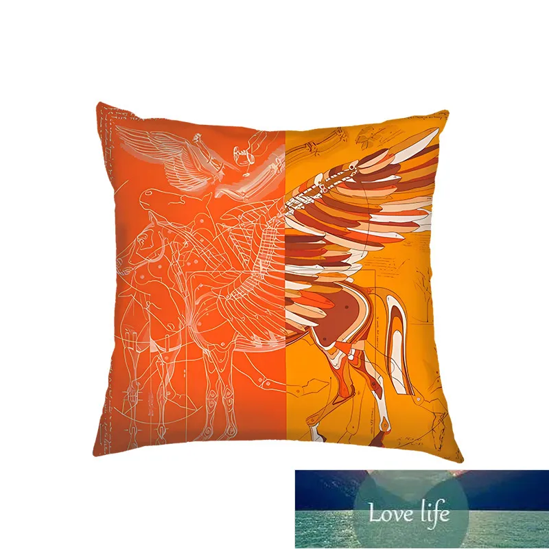 Simple Nordic Orange Ins Style Pillow Cover Modern Minimalist Bedroom Throw Pillowcase Car Cushion Backrest