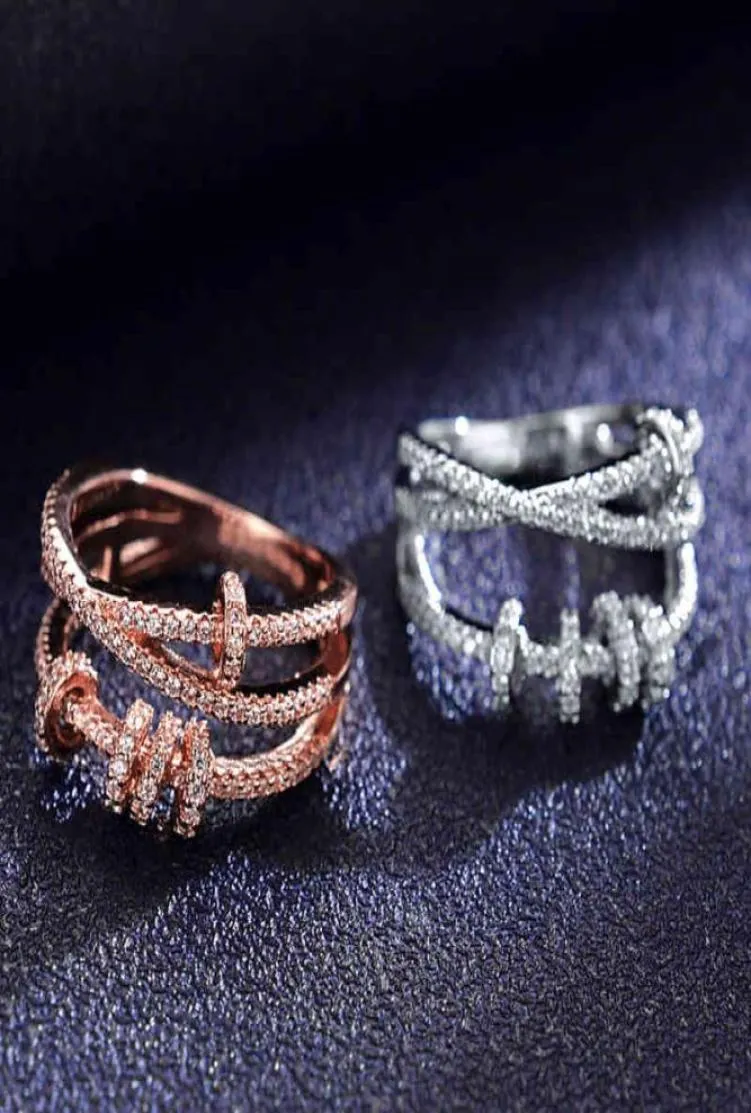 Verkaufe Designer-Ring der Luxusmarke A 22 PM Klassische dreischichtige Diamantringe 925 Silber Ring Zubehör Modeschmuck Valen11831041937