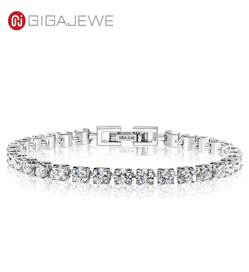 GIGAJEWE 3.0mmX30PzColore Catena a maglie a taglio rotondo Oro bianco Pted Argento 925 Moissanite Bracciale tennis Donna Fidanzata Regalo GMSB-0037151948