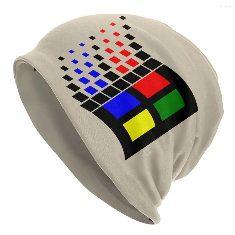 ベレー帽のパーソナライズされたクラシックウィンドウロゴボンネットハットニット男性女性ユニセックスウォームウィンタービーニーキャップコンピュータシステムヒップホップ