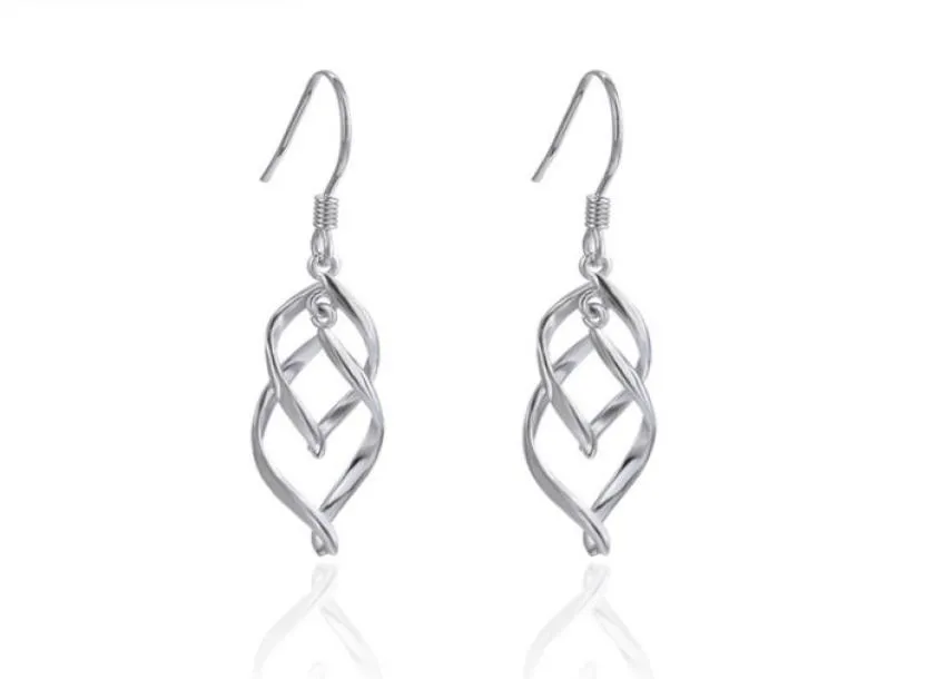 Boucles d'oreilles classiques à Double boucles linéaires, Design ondulé pour femmes et filles, bijoux en argent Sterling 925 massif, Whole1288405