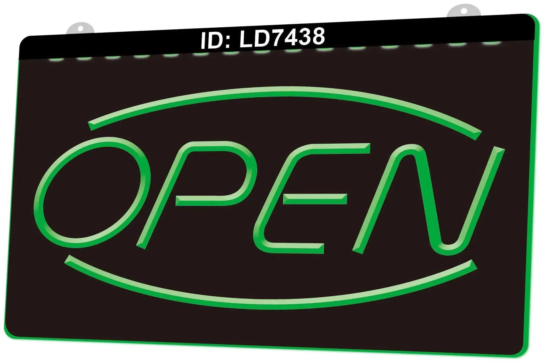 تسجيل الدخول LD7438 Open Shop Bar Pub Club 3D Engraving LED LID Sign