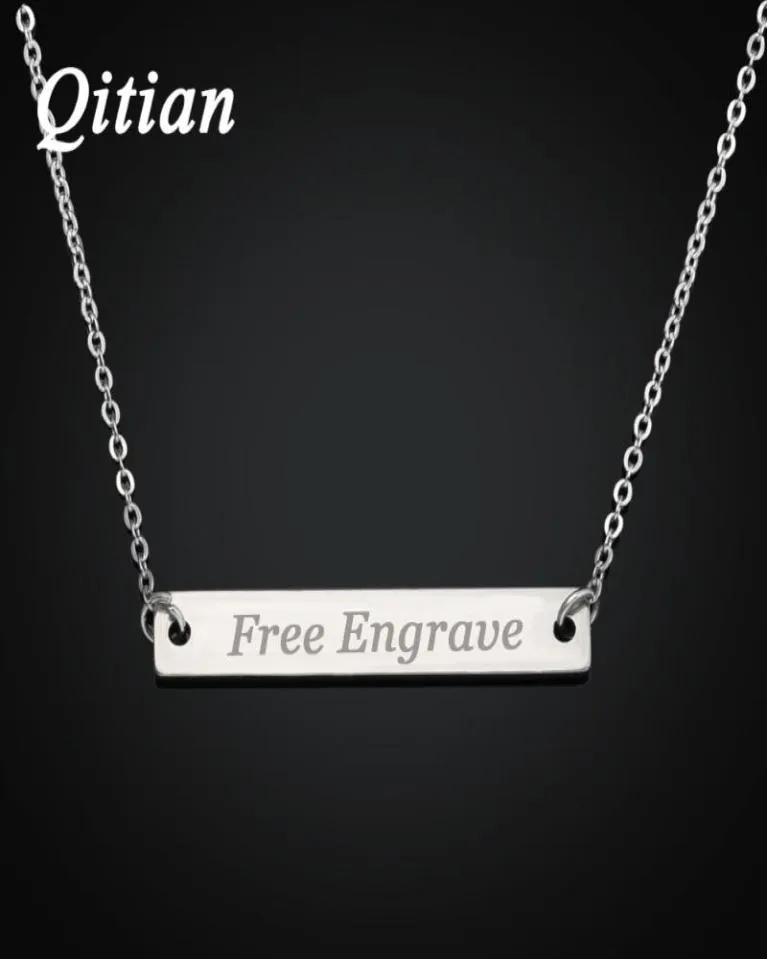 Bar Necklace Engraved in Stainless Steel Personalized Name Necklace Nameplate Custom Made with Any Name8010924