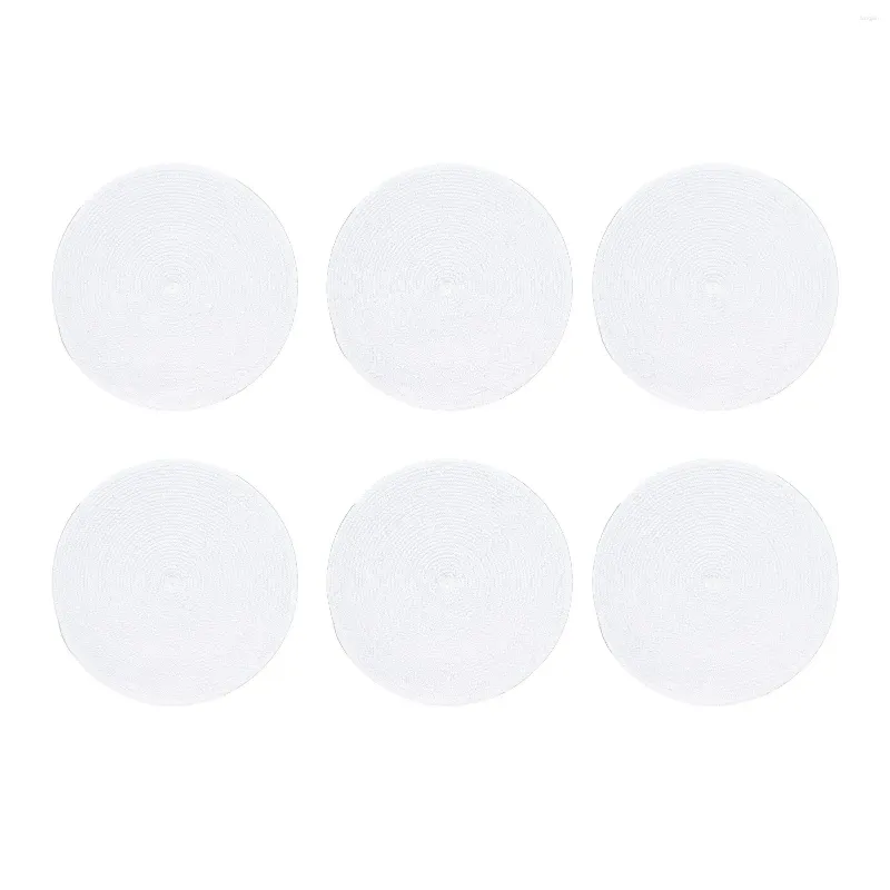 Table Mats Round Placemat Woven White Mat Heat Insulation Easy To Clean Versatile Dining Accessory For Home Kitchen Decor