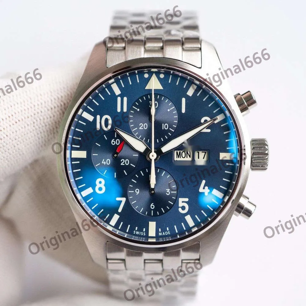 Designer Menwatch IWC Watch Mens Pilot Chronograph Watches 5a Quality Auto Mechanical Movement 69385 Uhren Watchmen All Dial Work Montre Pilot Luxe J7A3