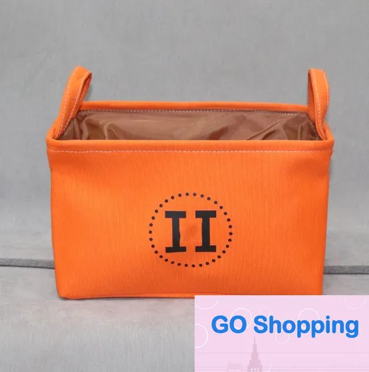 Simple Three-Layer Thick Fabric Storage Basket Source Manufacturer Storage Desktop Foldable Storage Basket Orange Storage Box